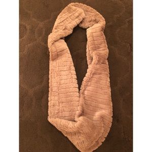 Faux fur taupe infinity scarf
